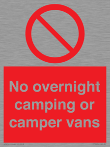 No overnight camping or camper vans